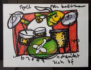 Herman Brood - DRUMMER - viltstift op papier kopen? Bied vanaf 850!