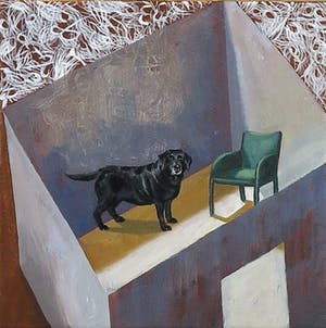 Marianne Roodenburg - Acryl op doek, Chatroom met hond - Ingelijst kopen? Bied vanaf 50!