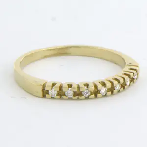 BWG gele rij ring bezet met briljant geslepen diamant 0.10ct - G/H - VS/SI kopen? Bied vanaf 150!
