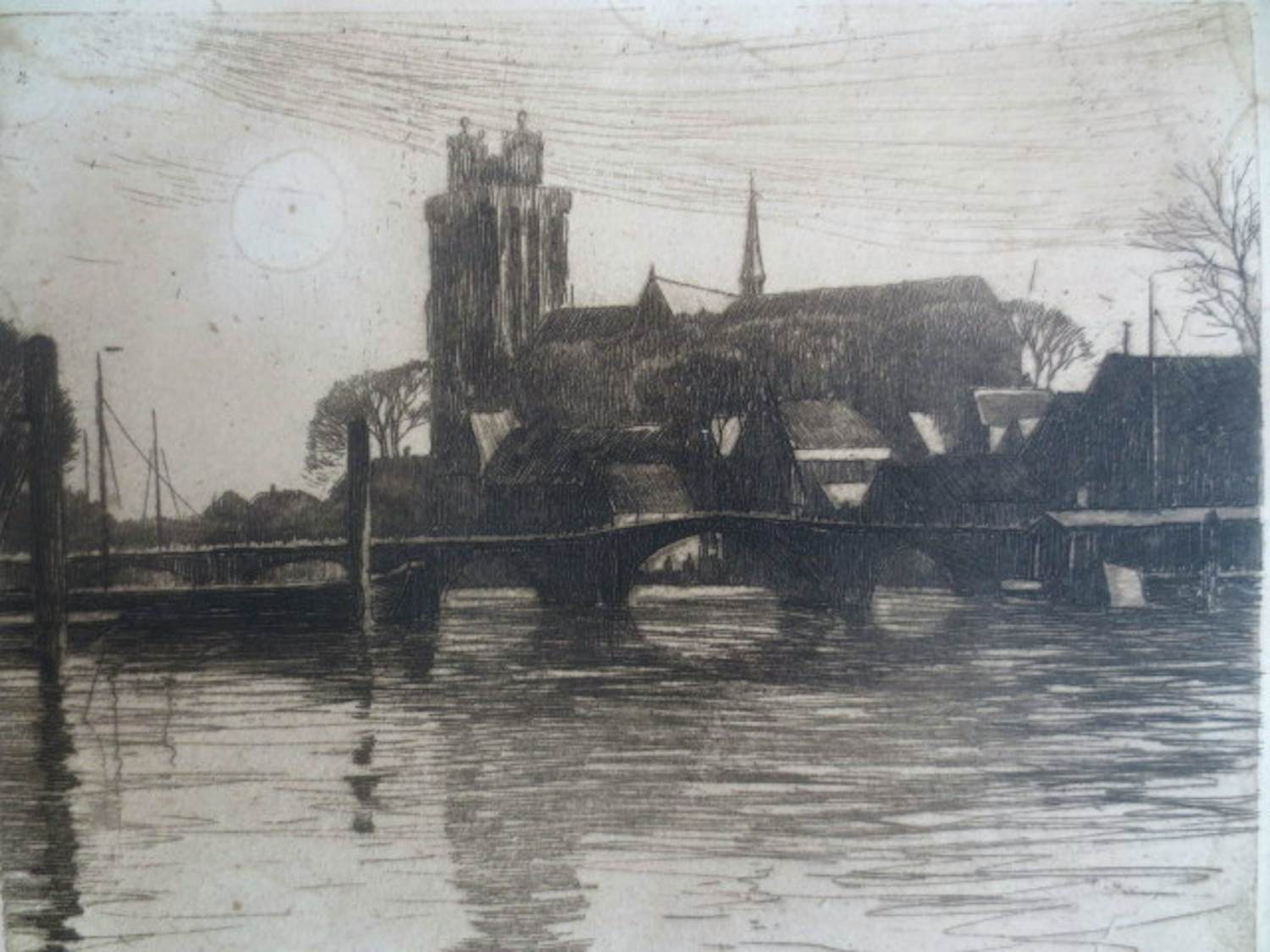 Willem Witsen - Grote Kerk Dordrecht verkocht voor € 175!