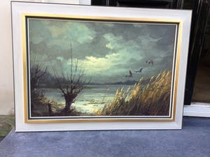 Herman Wijngaard - C5081, Plasgezicht met opvliegende eenden kopen? Bied vanaf 350!