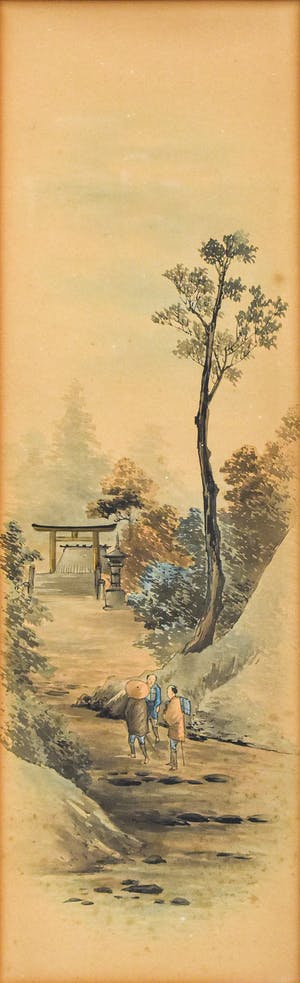 Niet of onleesbaar gesigneerd - Wandeling (Aziatisch tafereel) kopen? Bied vanaf 1!