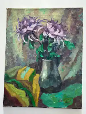 Albert Klein Sprokkelhorst - Bloemstilleven (Chrysanten in vaas) vendu pour 40€ !