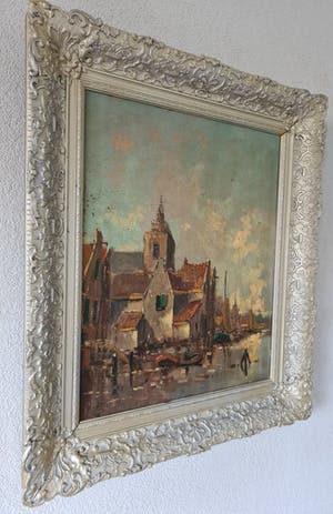 Niet of onleesbaar gesigneerd - Dorp aan een riviertje kopen? Bied vanaf 1!