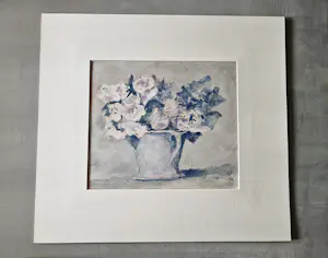 AcheterMart Kempers - Galerie Petit - Aquarel - "roosjes" - gesigneerd - 1986 - in passe partout? Enchérissez de 41!