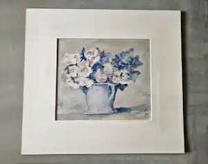 Mart Kempers - Galerie Petit - Aquarel - "roosjes" - gesigneerd - 1986 - in passe partout verkauft für € 35!