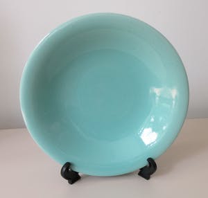 Niet of onleesbaar gesigneerd - Turqoise platelen Fruitschaal kopen? Bied vanaf 1!