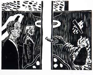 Roger Raveel - Voor de poort verkocht voor € 450!