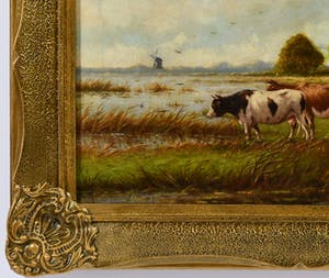 Adriaan Marinus Geijp - (1855-1926) - "Koeien in Hollands Polderlandschap" kopen? Bied vanaf 400!