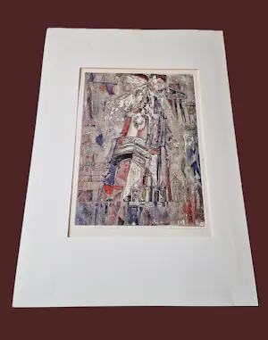 Ramunė Aldona Kmieliauskáitė - bekend Litouws grafica - handgekleurde Ets en Aquatint - "Basilion gate" kopen? Bied vanaf 57!