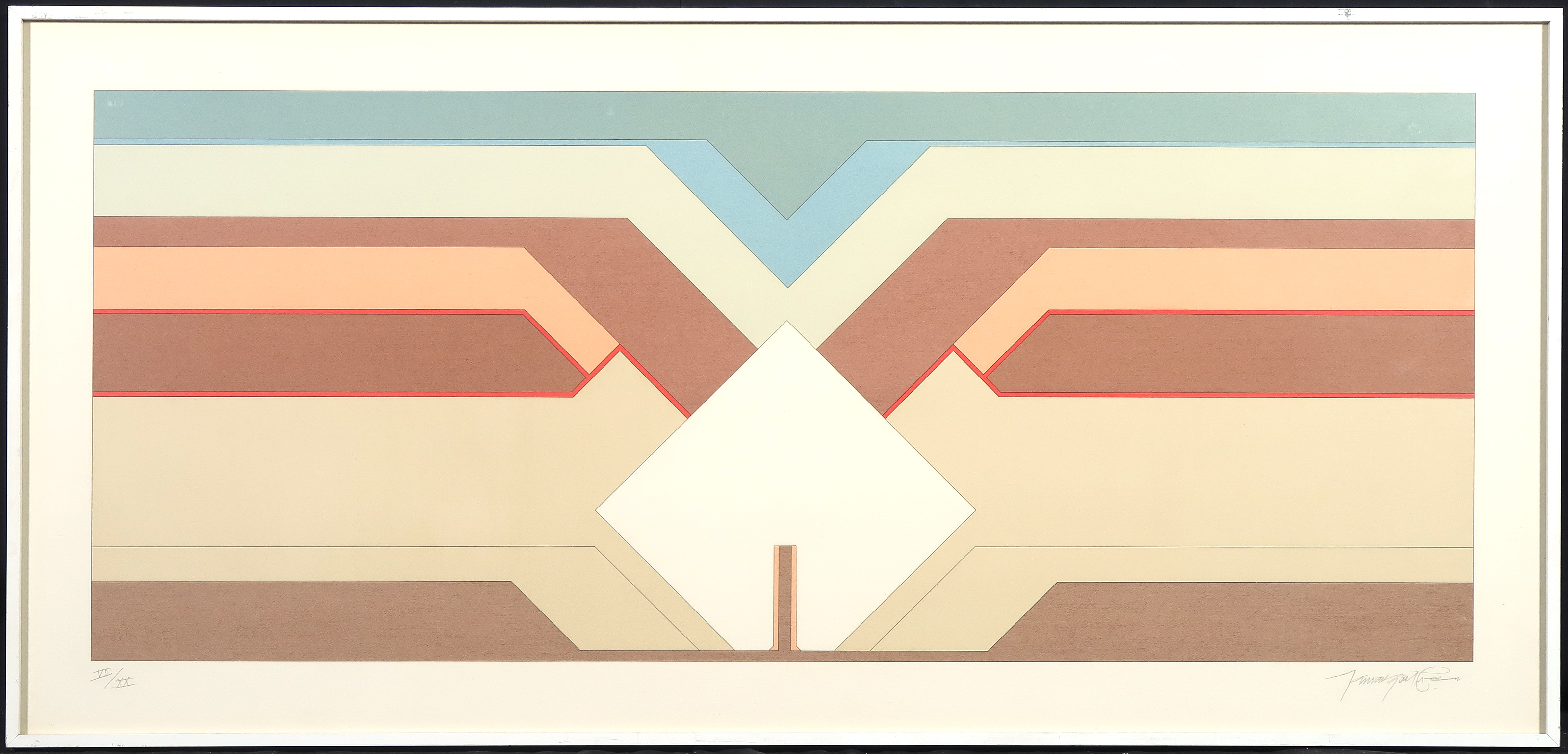 Jan van Goethem - Zeefdruk, Zonder titel - Ingelijst kopen? Bied vanaf 1!