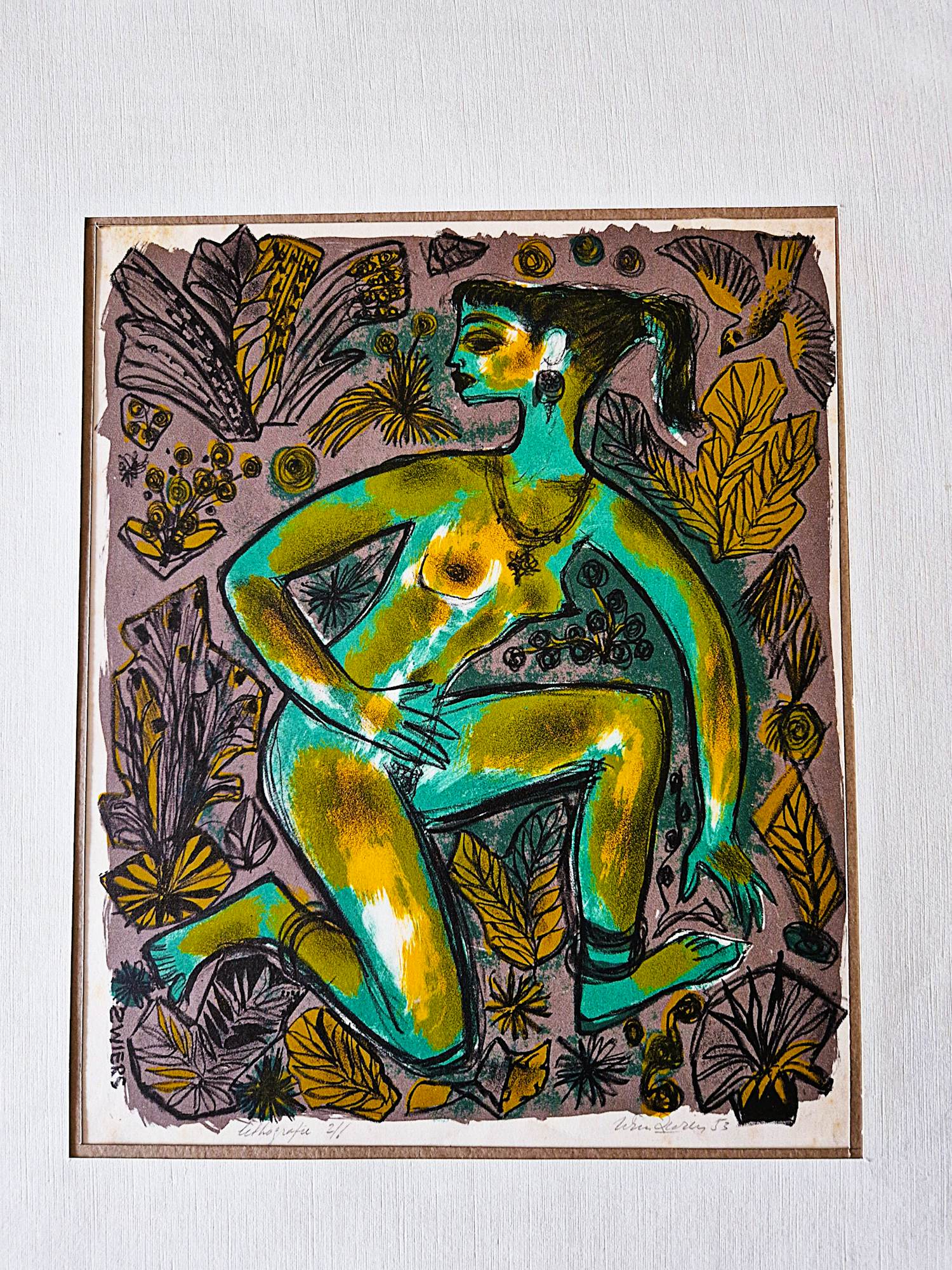 Wim Zwiers - Kleuren- lithografie "vrouwelijk naakt"- zeer kleine oplage (2/6) - 1953 kaufen? Bieten Sie von 57!
