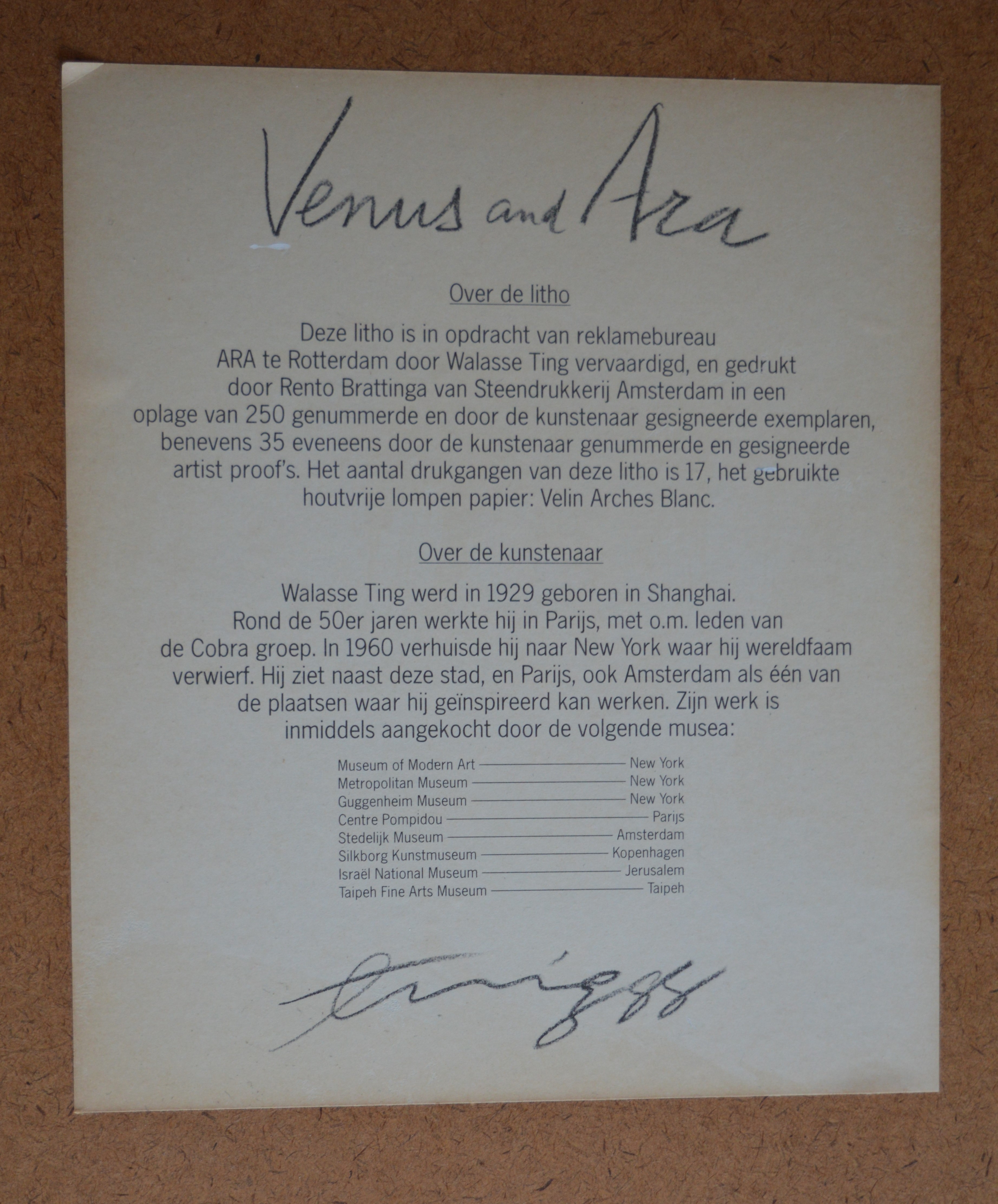 Walasse Ting - Venus and Ara  kopen? Bied vanaf 650!