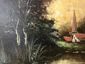 Niet of onleesbaar gesigneerd - Landschap Hollandse school. kopen? Bied vanaf 1!