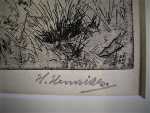 Niet of onleesbaar gesigneerd - Circa 1930 - grote droge naald Ets "Duinlandschap" gesigneerd kopen? Bied vanaf 1!