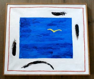 Harrie Gerritz - schilderij/ collage: de aarde rond kopen? Bied vanaf 750!