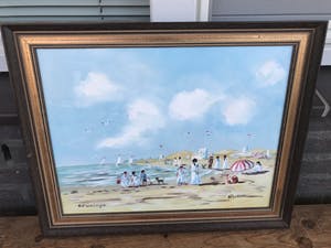 Henk Poeder - Vrolijk Strandgezicht bij Scheveningen kopen? Bied vanaf 100!