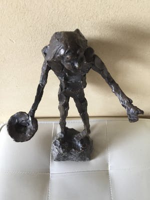 Jits Bakker - "Johan Buziau" - brons op natuurstenen sokkel kopen? Bied vanaf 495!