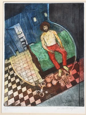 Jan Leenknegt - Ingekleurde ets 'In de zulzekestraat nr 11' kopen? Bied vanaf 100!