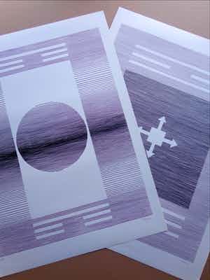 Michel Seuphor - LOT VAN 2 STUKS / GEOMETRIE / ZW-W LITHO / 75x55cm / SIG verkocht voor € 45!