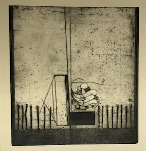 Peter Oosterbos - grote groeisel - ingelijste ets - gesigneerd kopen? Bied vanaf 40!