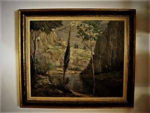 Isaac Naarden - Larense School - Landschap met besneeuwde bergtop - GROOT!!! kopen? Bied vanaf 80!