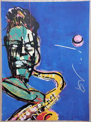 Herman Brood - De saxofonist, zeefdruk (gratis verzending!) kopen? Bied vanaf 350!