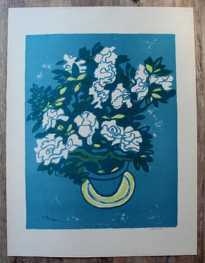 Jan van Keulen - Kleurenlitho: Stilleven met bloemen kopen? Bied vanaf 25!