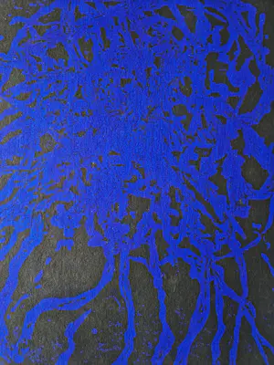 Rob Lodder - Intrigerende abstracte houtdruk op papier - 1988 - oplage 12/300 - gesigneerd kopen? Bied vanaf 35!