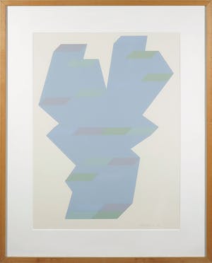 Eugene Terwindt - Zeefdruk, Geometrische compositie - Ingelijst kopen? Bied vanaf 35!
