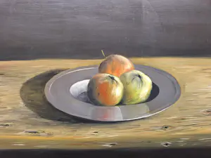 Henk Poeder - Stilleven met Appels op een Fruit Schaal kopen? Bied vanaf 125!
