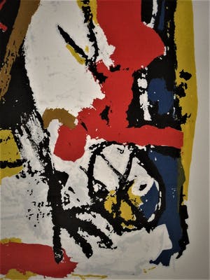 Nelson Carrilho - Curaçao 1953 - GROOT ! Expressionistisch Litho "untitled" gesigneerd kopen? Bied vanaf 10!