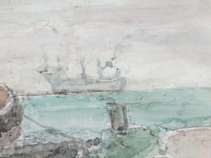 Gerard Menken - Haveningang Westerschelde Vlissingen - Aquarel kopen? Bied vanaf 1!