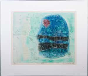 Soichi Hasegawa - Ets en aquatint, Sur l'atoll - Ingelijst verkocht voor € 50!