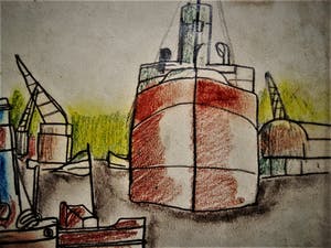 Hubert Bekman - "Nieuwe Haagse school" fraaie pastel tekening "boten"en verso "model" 1930 kopen? Bied vanaf 31!