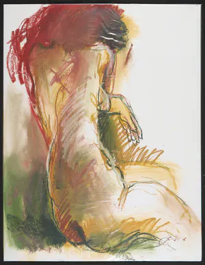 Franscz Witte - Gemengde techniek op papier, Zittend naakt kopen? Bied vanaf 1!