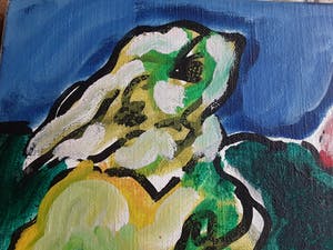 Jan Sierhuis - Landschap met 2 figuren acryl paint kopen? Bied vanaf 195!