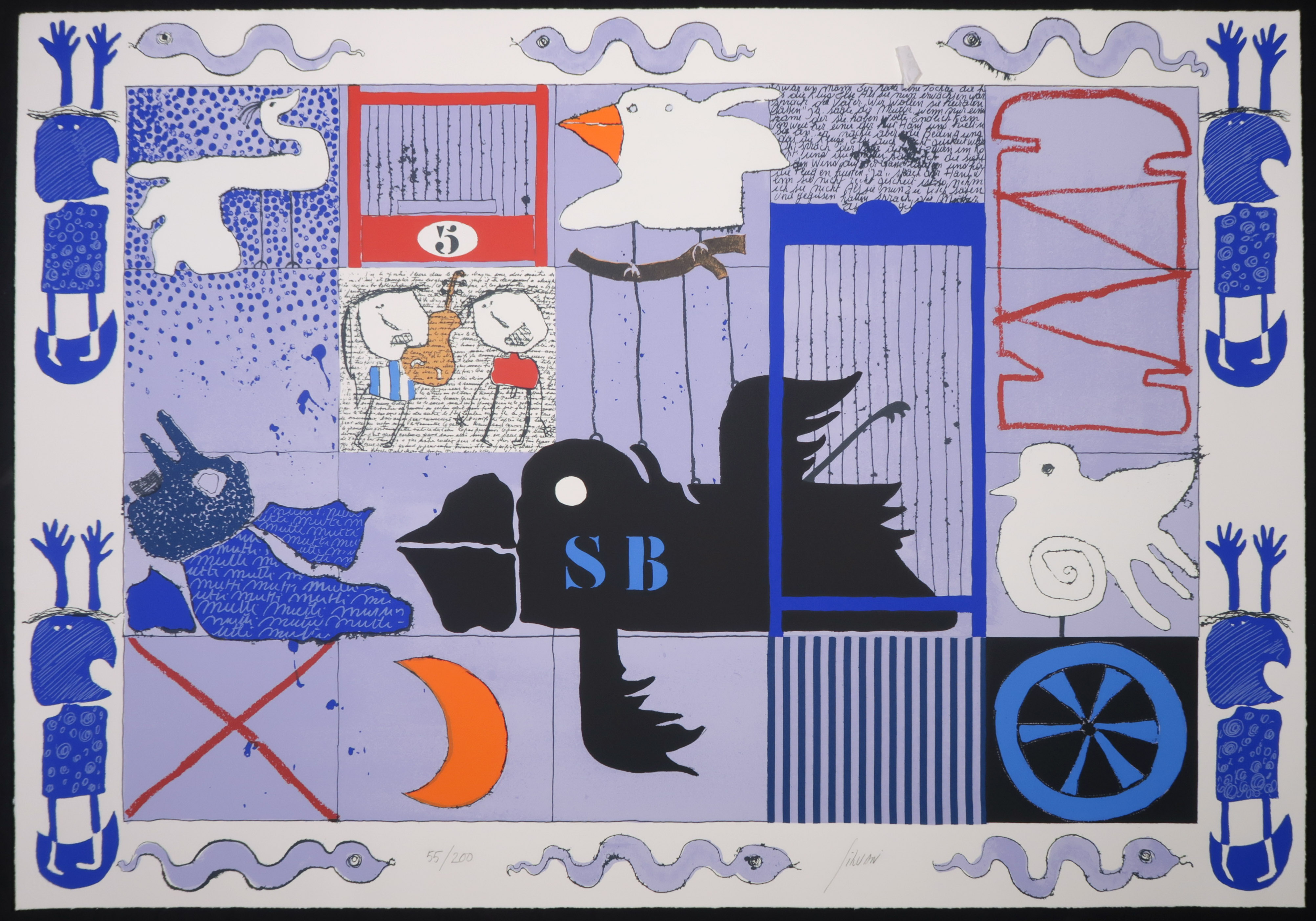 Christian Silvain - Zeefdruk, L'oiseau noir kopen? Bied vanaf 50!