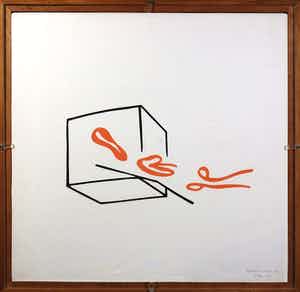 Tjeng Sit Oey - Litho, Zonder titel - Ingelijst verkocht voor € 35!