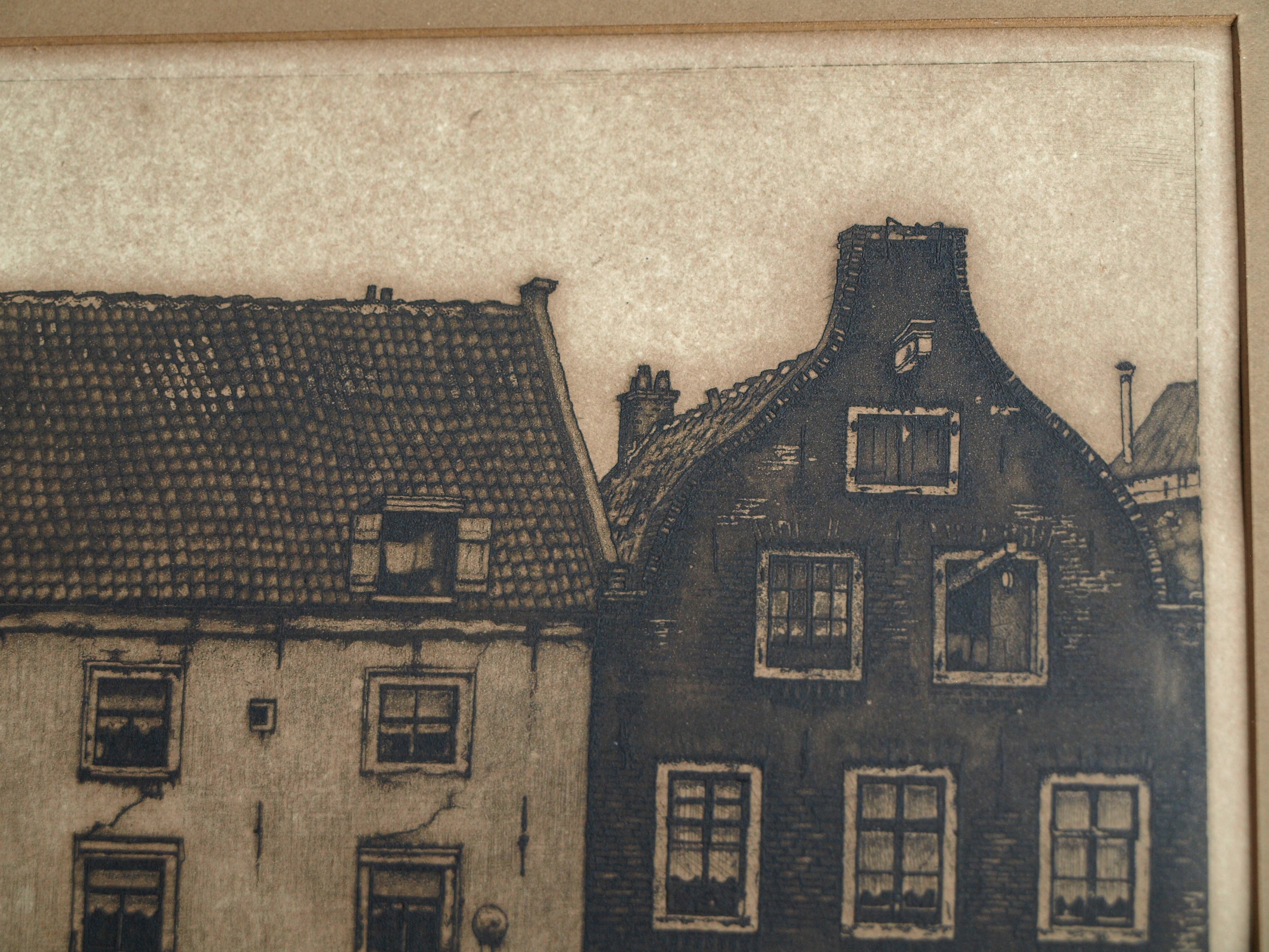 Cornelis Brandenburg - Ets, Gracht in Amsterdam – gesigneerd en ingelijst  kopen? Bied vanaf 1!