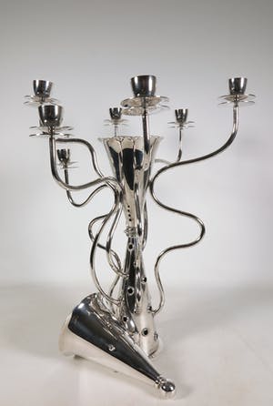 Borek Sipek - 7-lichts verzilverd metalen kandelaar, Simon - Uitgevoerd door Driade kopen? Bied vanaf 400!