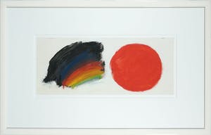 Eugene Brands - Abstracte gouache, Zon: een compositie - Ingelijst kopen? Bied vanaf 850!