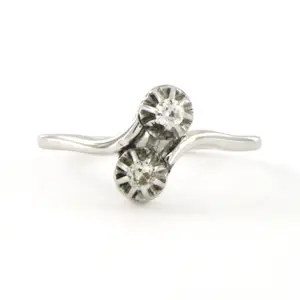 18k witgouden ring met bolsjewiek geslepen diamant tot. 0,14ct - G/H - Pique kaufen? Bieten Sie von 440!