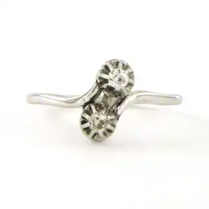 18k witgouden ring met bolsjewiek geslepen diamant tot. 0,14ct - G/H - Pique kaufen? Bieten Sie von 440!