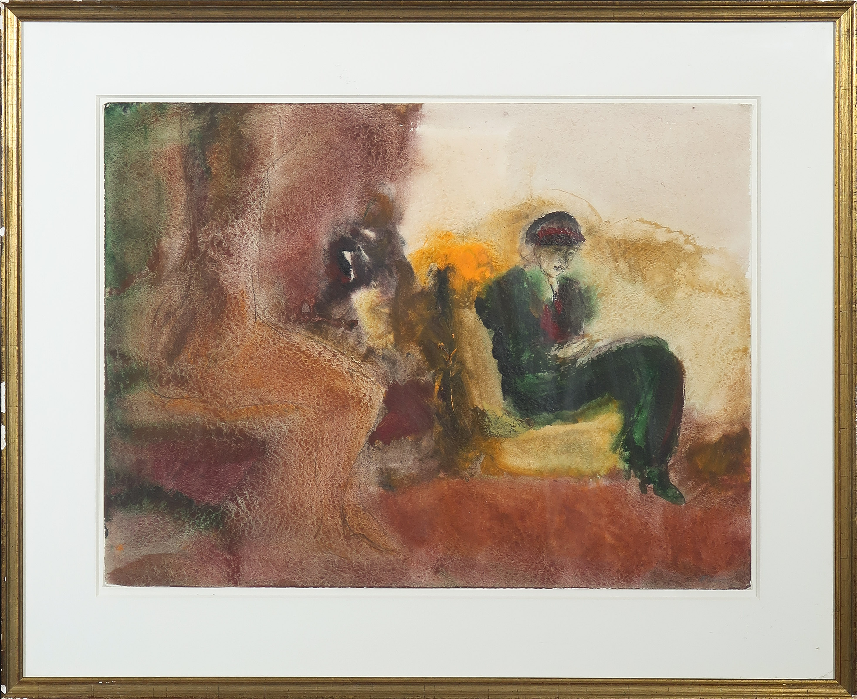 Luis Filcer - Gouache, The visit - Ingelijst kopen? Bied vanaf 70!