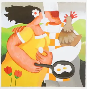 Yvonne Zomerdijk - Zeefdruk, Kakelvers - Ingelijst kopen? Bied vanaf 10!