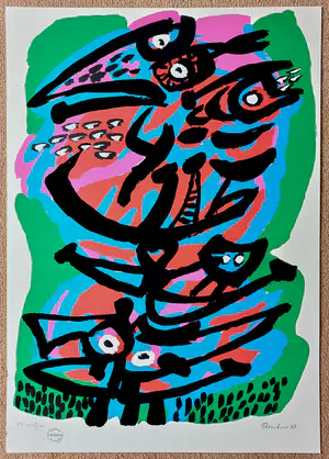 Anton Rooskens - Vogelfiguren, zeefdruk kopen? Bied vanaf 350!