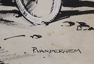 Piet van der Hem - Gemengde techniek op papier, - Ingelijst kopen? Bied vanaf 275!