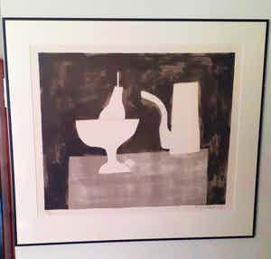 Klaas Gubbels - Kan, fruitschaal met peer, nieuw luxe ingelijst verkocht voor € 495!