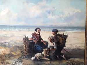 Cornelis de Bruin - Strandjutters original. verkocht voor € 275!